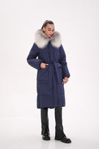 Genuine Silver Fox Down Fill Coat - SJB-DIAMOND ELITES