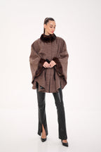 Genuine Scandinavian Mink Fur Double Face Wool Poncho - SJB-DIAMOND ELITES