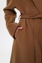 Cambridge Comfort Wraparound Wool Cashmere Coat in Dark Camel - SJB-DIAMOND ELITES