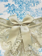 Green Lace Bow Panty - Luxurious Cotton Lingerie | Femstylo