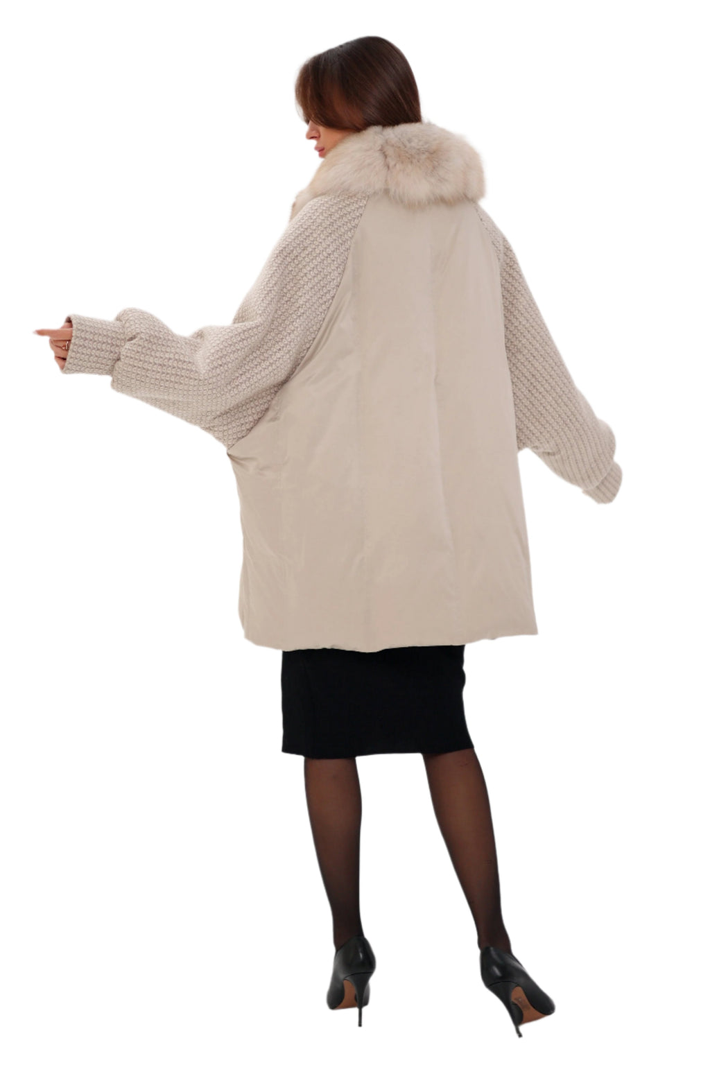 Genuine Polar Fox Boucle Down Coat - SJB-DIAMOND ELITES