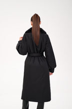 Genuine Mink Fur Real Python Leather Trim Coat - SJB-DIAMOND ELITES