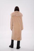 Genuine Lama Fur Virgin Wool Coat - SJB-DIAMOND ELITES
