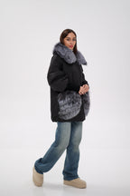 Genuine Silver Fox Down Fill Coat - SJB-DIAMOND ELITES