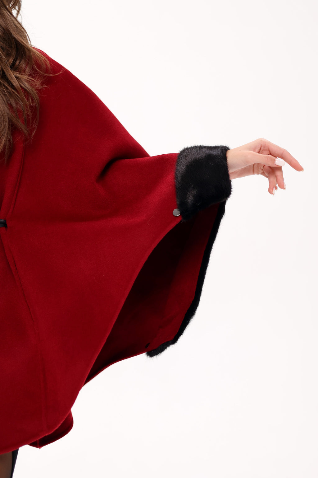 Genuine Scandinavian Mink Fur Double Face Wool Poncho - SJB-DIAMOND ELITES