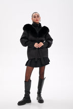 Amanda Genuine Fur Trim Down Fill Coat - SJB-DIAMOND ELITES