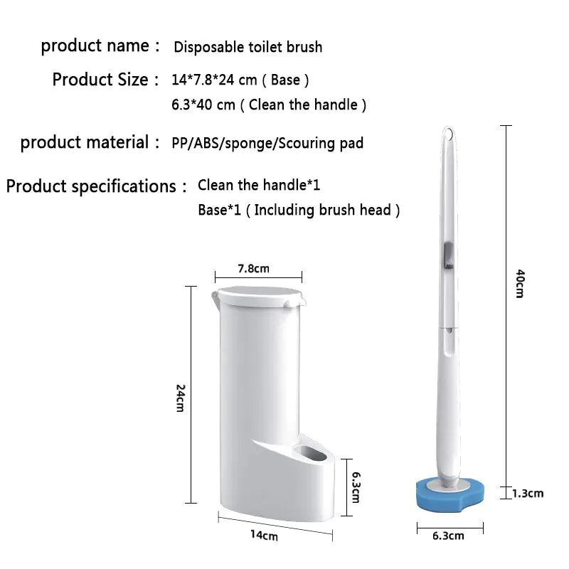 Disposable Toilet Brush Cleaner with Long Handle Bathroom Cleaning Brush Pi-Mart
