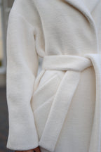 Eco Fur Wool Blend Coat in White - SJB-DIAMOND ELITES