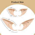 FRESHME Short Fairy Cosplay Ears - 1 Pairs Elf Pixie Soft Pointy Evil Ears Costume Makeup for Christmas Renaissance LARP Cosplay Accessories, Party Photo Props B - Short Elf Ears(1 Pair)