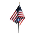 EMS Veteran Grave Marker With 30 Inch Tall American Cemetery Flag, EMS Star Of Life Memorial. The Military Gift Store