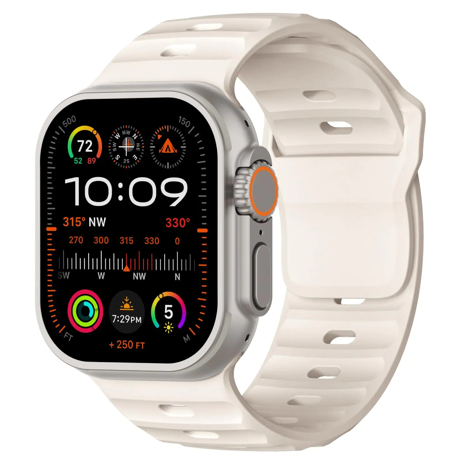 Sport Bands Compatible with Apple Watch Ultra 2 Band 49mm 46mm 45mm 44mm 42mm for Men, Breathable Soft Wide Silicone Waterproof Strap for iWatch Series 10 9 8 7 6 5 4 3 SE Ultra Pi-Mart