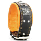 The "Eros" collar 2.5 inch wide black & orange - SJB-DIAMOND ELITES