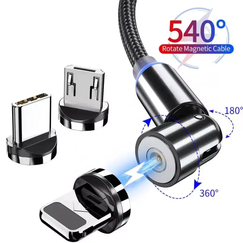 Magnetic Cable For Micro, USB Type C, and IOS Charger Fast Charging Pi-Mart