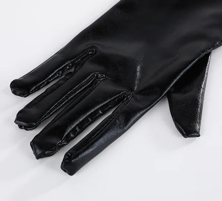 Gothic Punk Role-Play Leather Gloves Pi-Mart