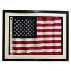 Framed Real Cloth Cotton Embroidered American Flag, USA Flag in Shadow Box Modern Frame, Wall Art, Décor The Military Gift Store