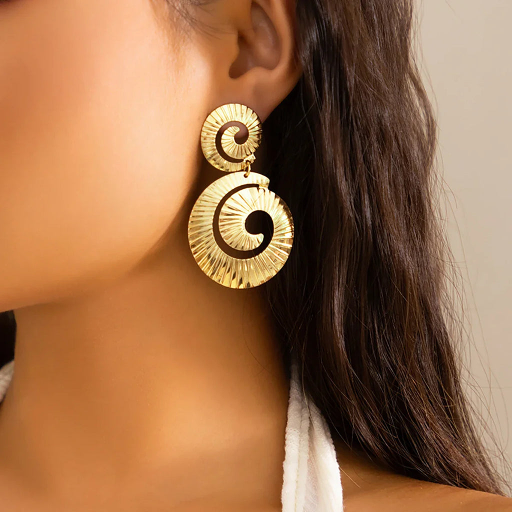 Exaggerated Big Hollowed Out Round Pendant Earrings for Women Trendy Large Drop Earrings 2025 Fashion Jewelry Accessories Female - SJB-DIAMOND ELITES