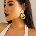 Exaggerated Big Hollowed Out Round Pendant Earrings for Women Trendy Large Drop Earrings 2025 Fashion Jewelry Accessories Female - SJB-DIAMOND ELITES