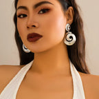 Exaggerated Big Hollowed Out Round Pendant Earrings for Women Trendy Large Drop Earrings 2025 Fashion Jewelry Accessories Female - SJB-DIAMOND ELITES