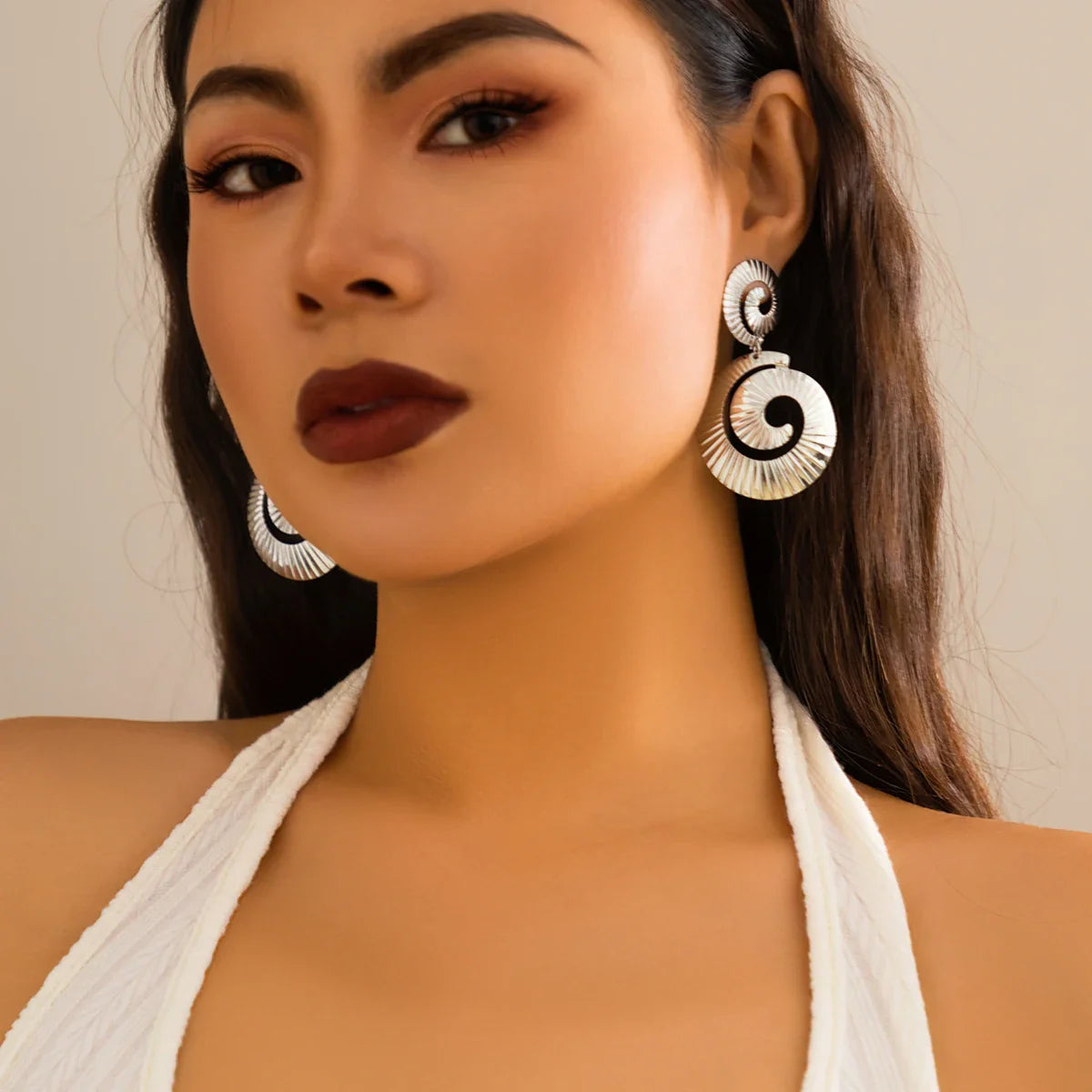 Exaggerated Big Hollowed Out Round Pendant Earrings for Women Trendy Large Drop Earrings 2025 Fashion Jewelry Accessories Female - SJB-DIAMOND ELITES