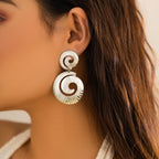 Exaggerated Big Hollowed Out Round Pendant Earrings for Women Trendy Large Drop Earrings 2025 Fashion Jewelry Accessories Female - SJB-DIAMOND ELITES