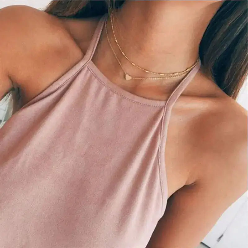 Layered Crystal Pendant Necklaces for Men and Women