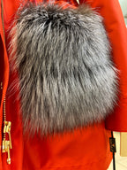 Roma Genuine Silver Fox Fur Rabbit Fur Insulated Parka in Red Alaska® Outerwear Company