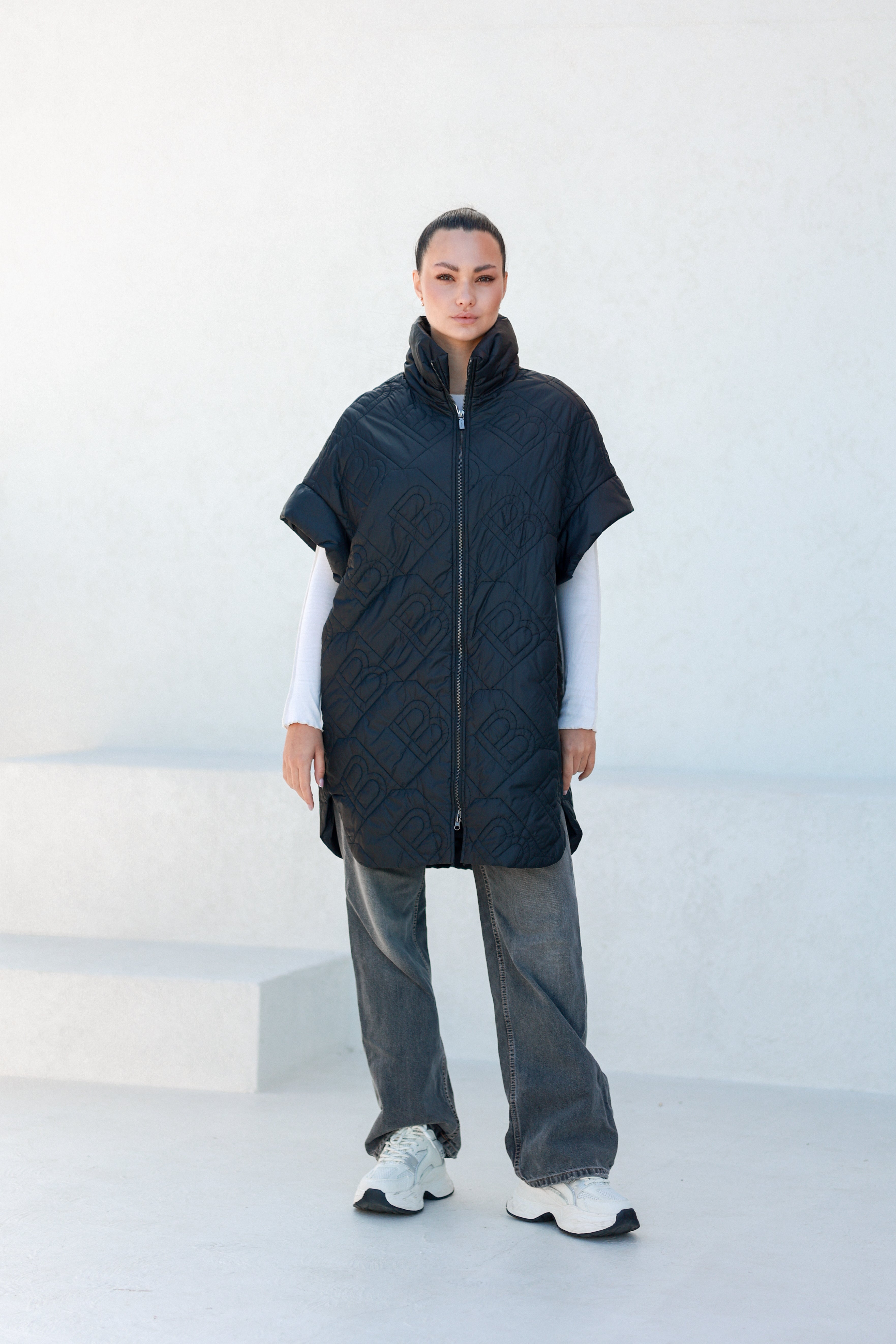 Pre-Order. Re-Stock Ships February 2026. Bianca Relaxed Fit Embossed Vest