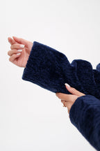Genuine Shearling Silver Fox Trim Jacket - SJB-DIAMOND ELITES