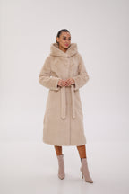 Faux Mink Effect Fur Hooded Coat - SJB-DIAMOND ELITES