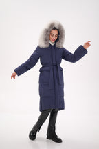 Genuine Silver Fox Down Fill Coat - SJB-DIAMOND ELITES