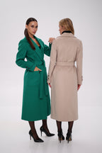 Eliza Classic Cashmere Wool Blend Overcoat in Nude - SJB-DIAMOND ELITES