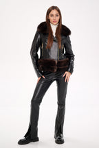 Genuine Polar Fox Real Leather Transformer Jacket - SJB-DIAMOND ELITES
