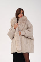 Genuine Polar Fox Boucle Down Coat - SJB-DIAMOND ELITES