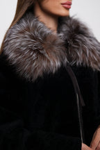 Palermo Genuine Astrakhan Silver Fox Trim Coat - SJB-DIAMOND ELITES