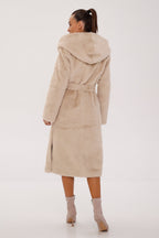 Faux Mink Effect Fur Hooded Coat - SJB-DIAMOND ELITES