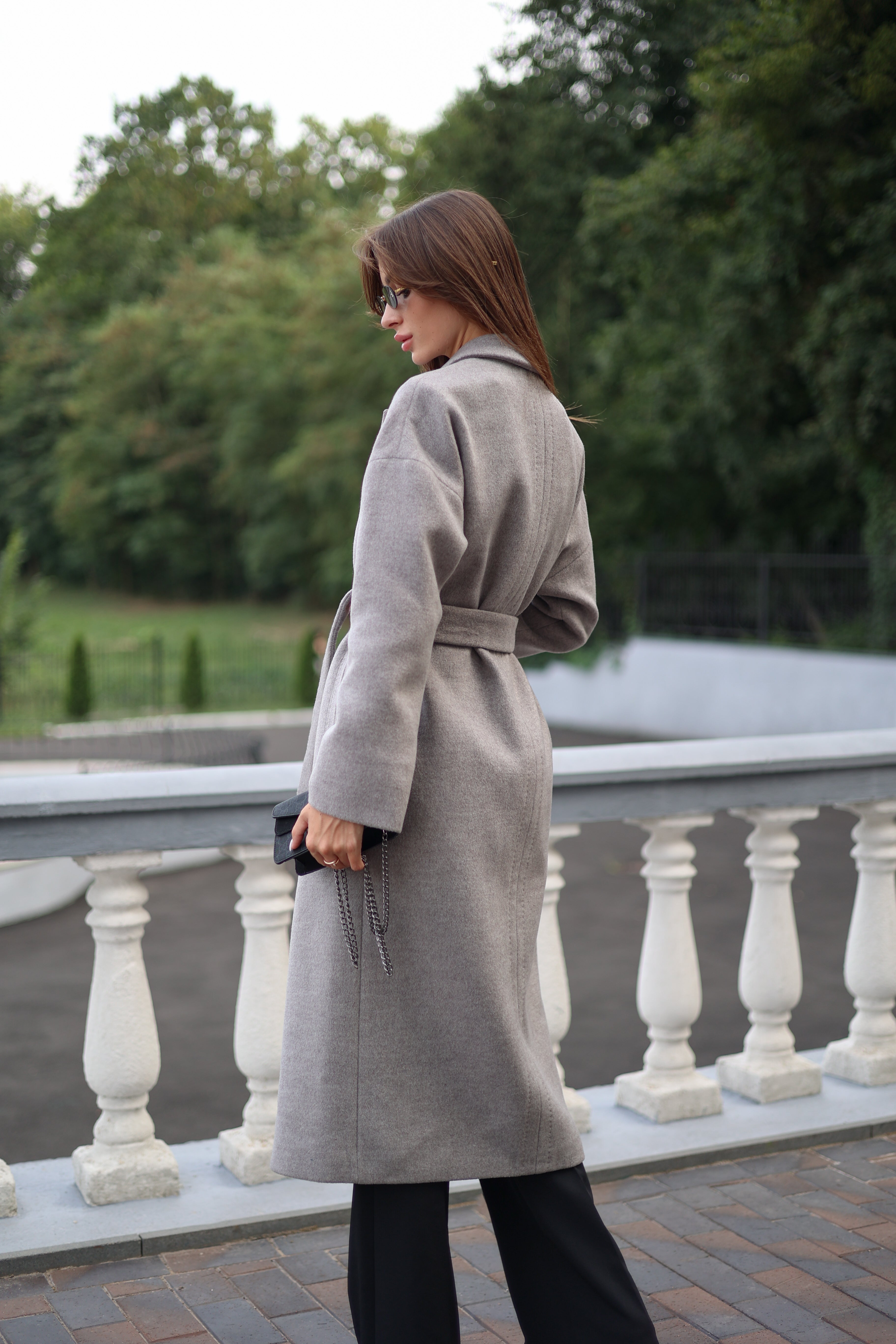 Classic Wool Blend Coat in Grey - SJB-DIAMOND ELITES