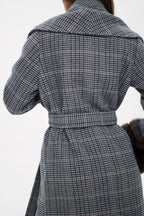 Genuine Polar Fox Fur Virgin Wool Wrap Coat - SJB-DIAMOND ELITES