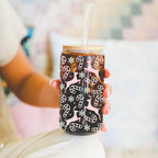 Festive 17oz Holiday Travel Mug Pastel Reindeer Snowflake Candy Cane Cup BandsCo Straps