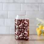 Festive 17oz Holiday Travel Mug Pastel Reindeer Snowflake Candy Cane Cup BandsCo Straps