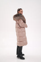 Rei Silver Fox Fully Lined Hood Down Coat in Blush - SJB-DIAMOND ELITES