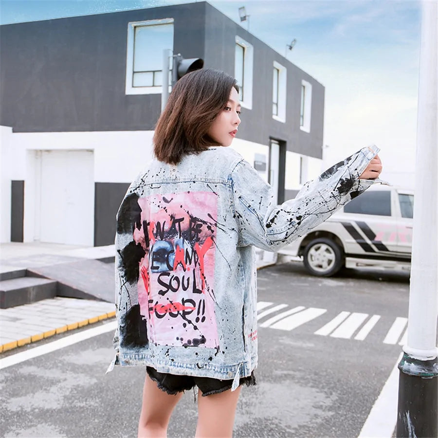 Graffiti Denim Jacket Pi-Mart