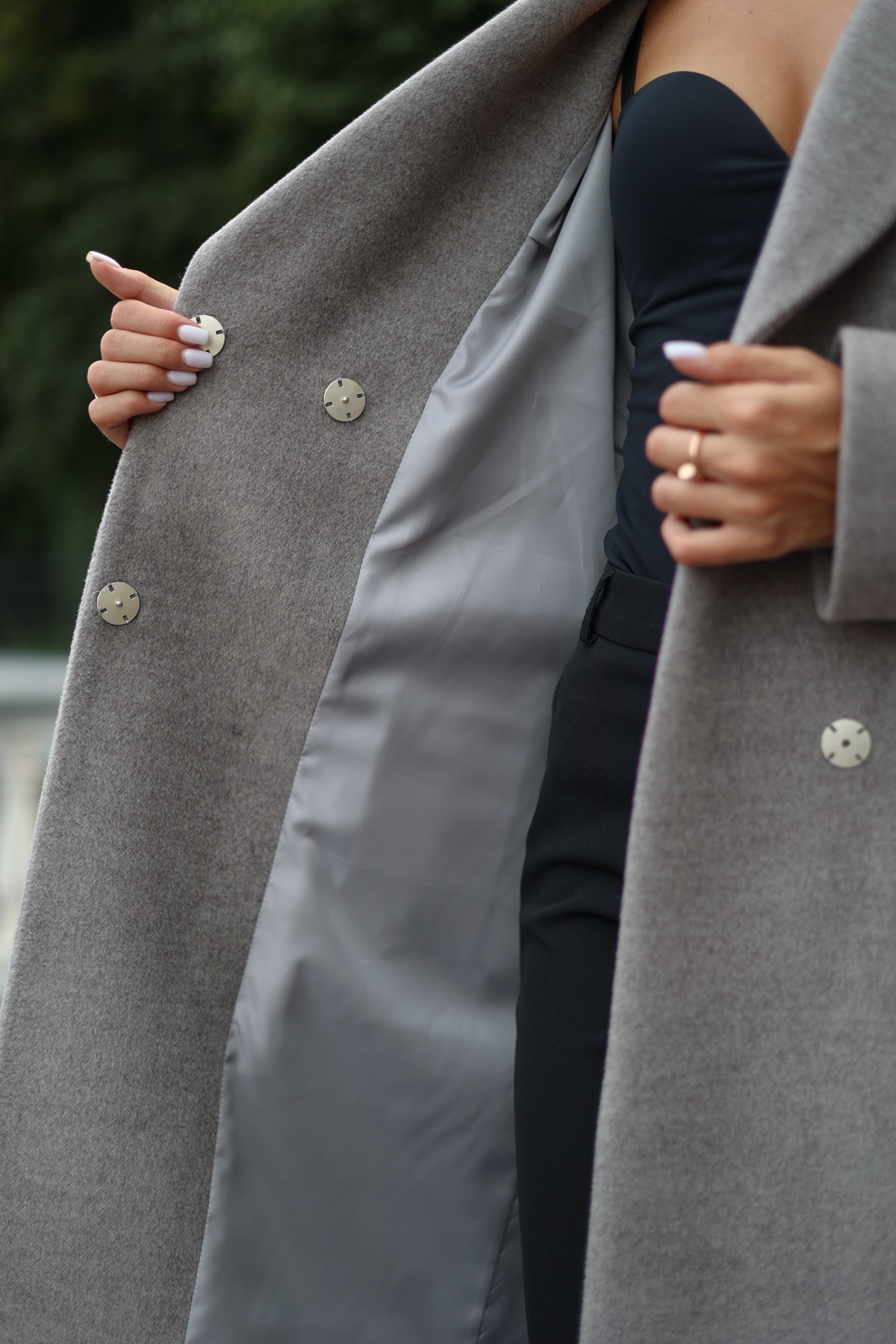 Classic Wool Blend Coat in Grey - SJB-DIAMOND ELITES