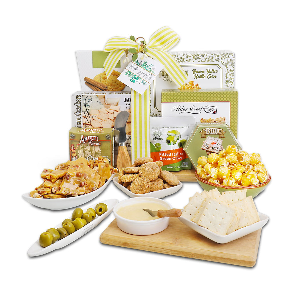 With Sympathy Cutting Board Gift Alder Creek Gift Baskets