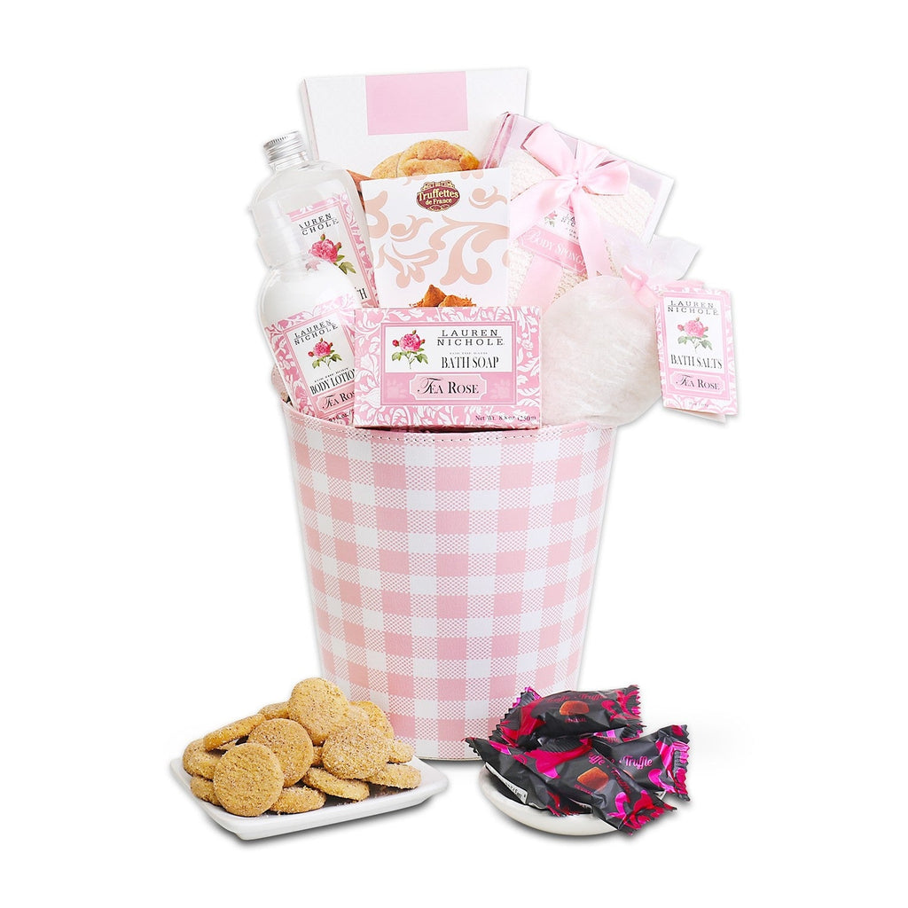 Rose Spa & French Truffles Gift Basket Alder Creek Gift Baskets