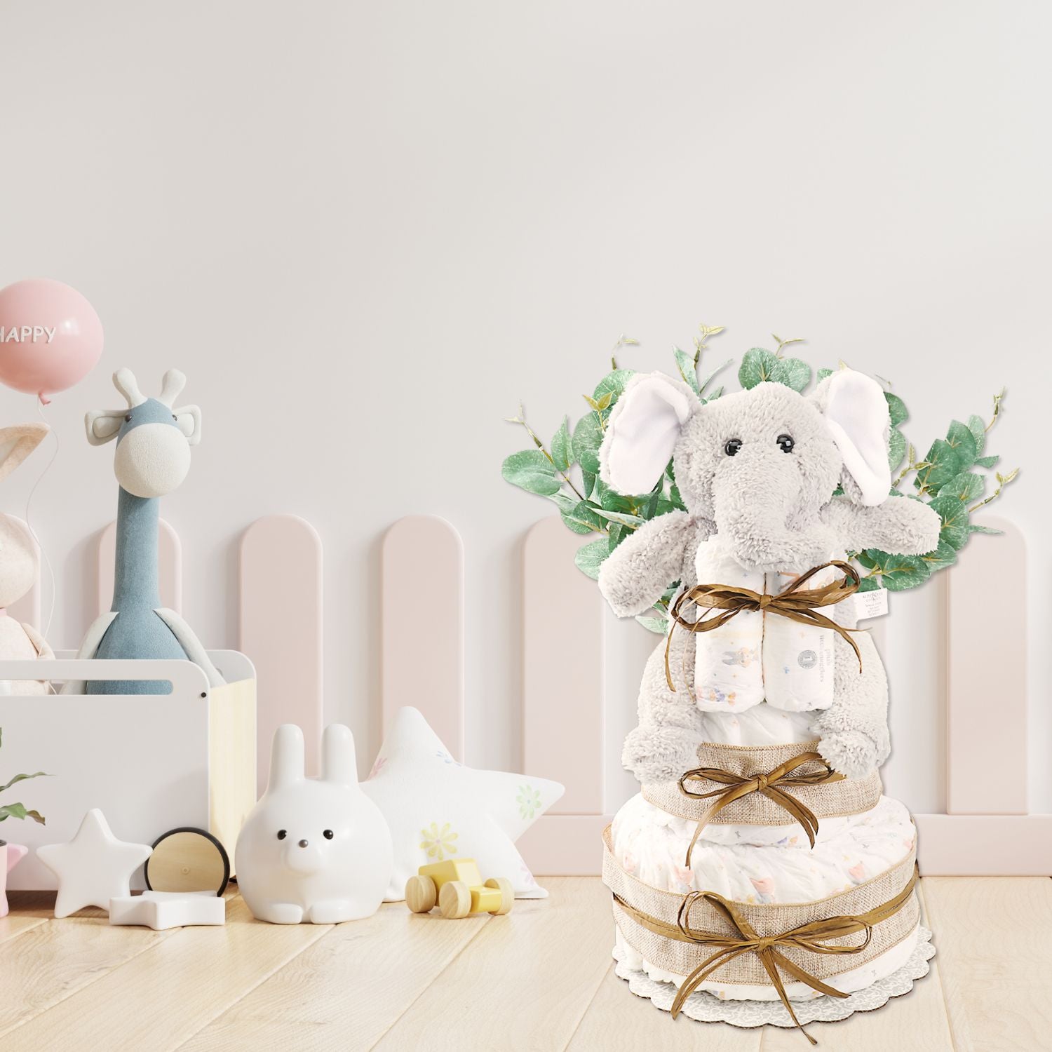 Wild About Baby Two-Tier Diaper Cake Gift Alder Creek Gift Baskets