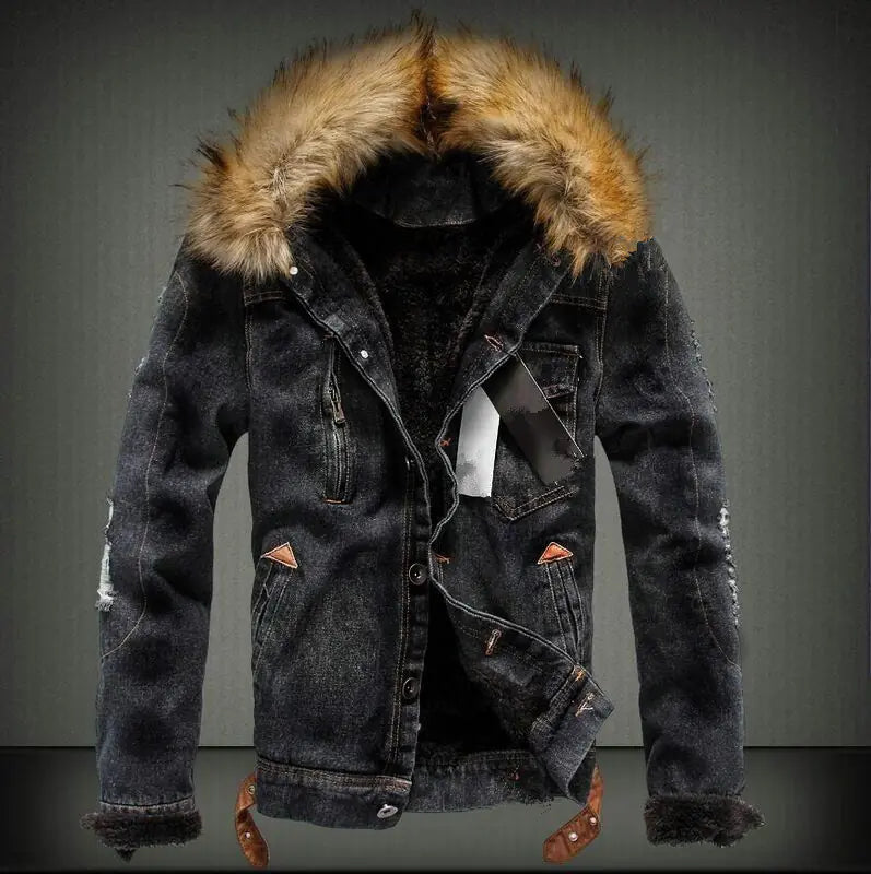 Thick Plus Velvet Youth Denim Jacket