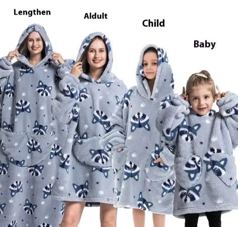 Lazy Blanket Hoodie Family Party Gift Pi-Mart