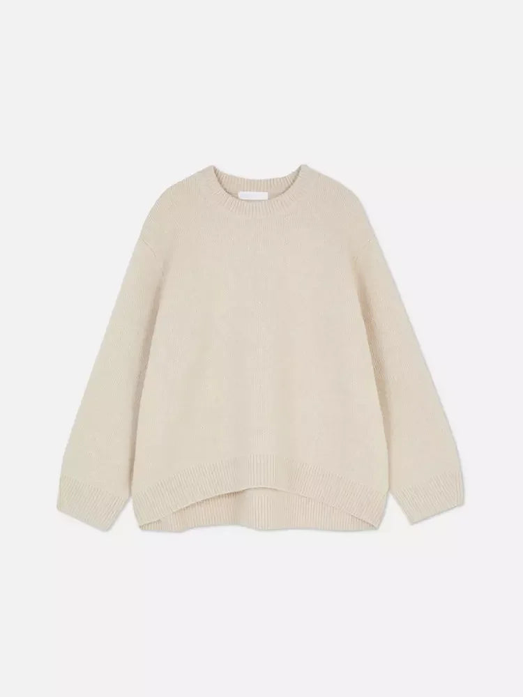 Fashion Pink Solid Warm Thick Loose Sweater Women Elegant O-neck Long Sleeve Knitted Pullover Top Autumn Female Tops Jumpers - SJB-DIAMOND ELITES