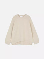 Fashion Pink Solid Warm Thick Loose Sweater Women Elegant O-neck Long Sleeve Knitted Pullover Top Autumn Female Tops Jumpers - SJB-DIAMOND ELITES