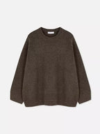 Fashion Pink Solid Warm Thick Loose Sweater Women Elegant O-neck Long Sleeve Knitted Pullover Top Autumn Female Tops Jumpers - SJB-DIAMOND ELITES
